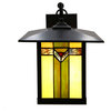 11.75"H Prairie 1-Light Stained Glass Oil Rubbed Bronze Outdoor Light Fixture