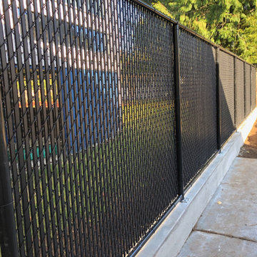 Chain Link Fence Installation with 95% Privacy Slats