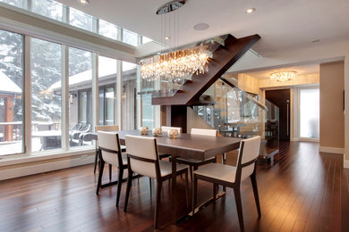 Example of a trendy dining room design in Calgary