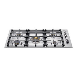 Bertazzoni 36" Professional Series Burner Drop-in Cooktop, Stainless | QB36500X - Cooktops