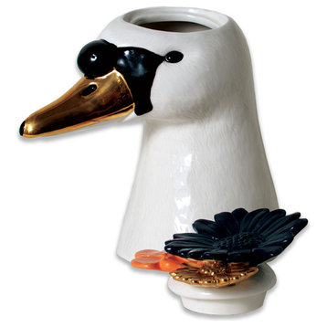 The Dancing Swans Single Head Ceramic Canister by imm Living