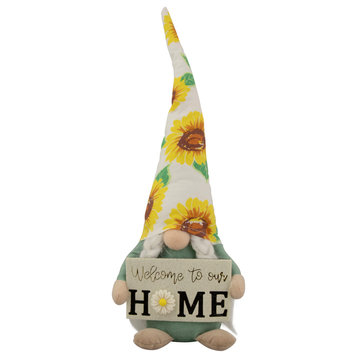 15.5" Welcome to Our Home Spring Gnome with Sunflower Hat