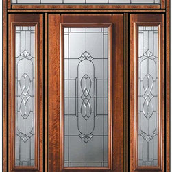 Prehung Side lights-Transom Door 96 Wood Mahogany Kensington - Front Doors