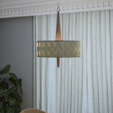 Iconic Drum Pendant - Champagne Mist Finish, 25"