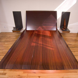 Bed: Floating Steel & Padauk Wood, End Tables: Floating Steel & Rosewood - Beds