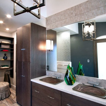 Master bath  cabinetry transition to closet