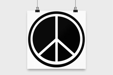 A Peaceful Message In A Noisy World Black & White 10" x 10" Poster Design