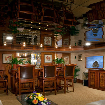 Commercial Custom Bar and Custom Dining Room Set on a Yacht