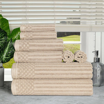 8 Piece Classic Super Absorbent Towel Set, Ivory