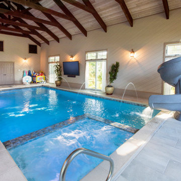 Arlington Heights, IL Indoor Swimming Pool with Interior Hot Tub