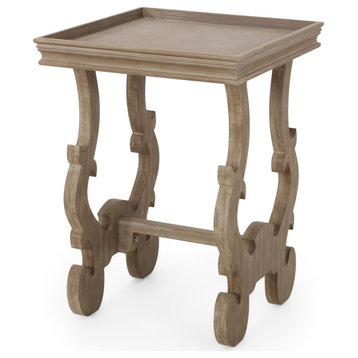 Augustine French Country Accent Table With Square Top, Natural