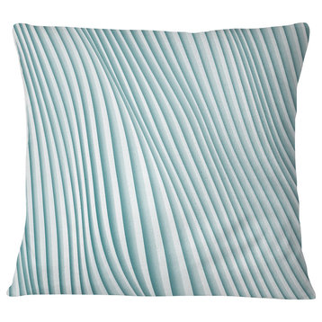 Fractal Small Blue 3D Waves Contemporary Throw Pillow, 18"x18"