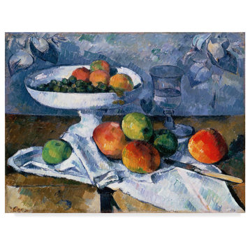 Paul Cezanne 'Still Life With Fruit Dish' Canvas Art, 47"x35"