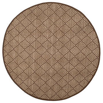 Safavieh Natural Fiber Collection NF155 Rug, Natural/Brown, 6' Round
