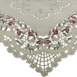 Xia Home Fashions - Rose Garden Table Topper - Tablecloths