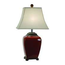 red table lamps