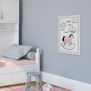 "Imagine Dream Believe Always" Framed Painting Print