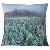 Frozen Hemp Field in Autumn Morning Landscape Printed Throw Pillow, 16"x16"