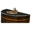 Chinoiserie Victorian Vanity Cabinet With Granite Top, Black