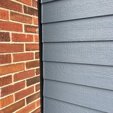 LP SmartSide siding ,soffit & fascia,GAF Timberline shingles and aluminum gutter