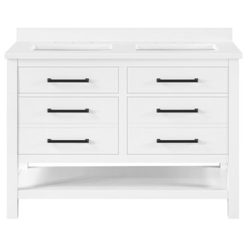 OVE Decors Chase 48 in. Double Sink Bathroom Vanity, Pure White