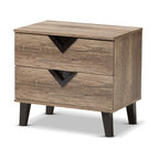 Swanson Modern and Contemporary Light Brown Wood 2-Drawer Nightstand