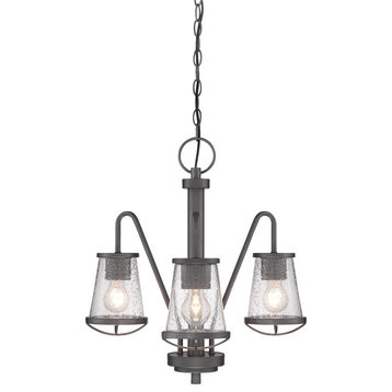 Darby 3-Light Chandelier, Weathered Iron
