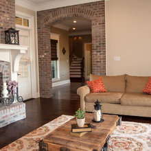 brick interior arches and fireplace