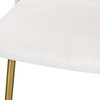 Logan Velvet Dining Chairs With Brushed Gold Legs (Set of 2), Cream