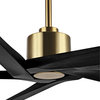 54" Reversible 5-Blade DC Ceiling Fan With Remote Control, Gold/Black/