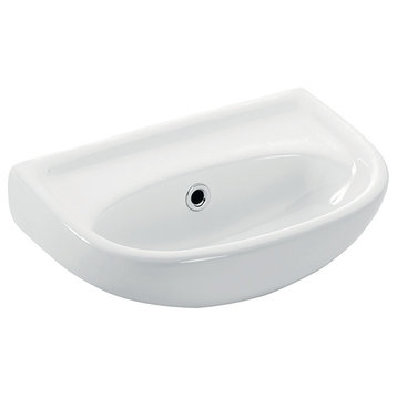 Basic 4000 Bathroom Sink, Ceramic White, No Faucet Hole
