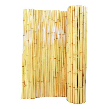 Natural Bamboo Fencing Garden Screen Rolled Wood Fence Panel, 1 in D X 72 in H X