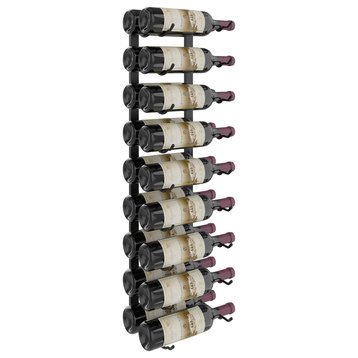 W Series Wine Rack 3 Wall Mounted Metal Bottle Storage, Matte Black, 18 Bottles