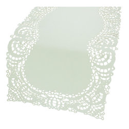 Xia Home Fashions - Dainty Lace Table Runner 15"x54" , Ivory - Table Runners