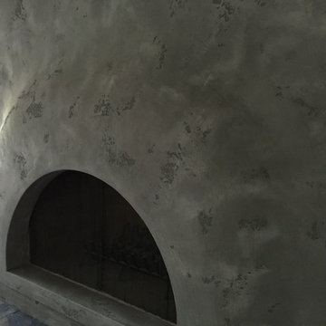 Lime Plaster fireplace over brick