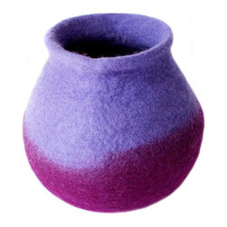 Hamro Village - Purple Felt Flower Vase, Hamro Village - Vases