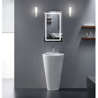 LED Lighted Bathroom Mirror With Defogger and Dimmer, 18"x30"