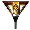 70" Stained Glass Mission Style Southwestern Torchiere, Amber