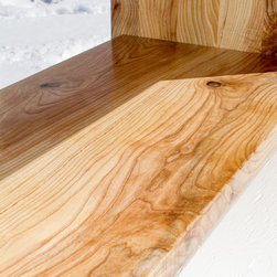 Salvaged White Ash w/ Mahogany Inlay Wood Coffee Table - 'MAHOGANY DRIFT' - Coffee Tables