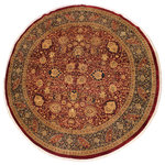 Bareen's Designer Rugs - Antique Kashan Vegetable Dye Lupita Red Blue Wool Rug - 11'10 x 11'11 - Designed with mesmerizing intricacy and gorgeous color palette, this hand-knotted masterpiece demonstrates the beauty and electrifying thrill of Pak Persian art. These meticulously handcrafted Pak-Persian rug is made with pure wool and features breathtaking traditional and transitional designs in beautiful lush color pallet. Known for their intricate designs these rugs are a reproduction of Persian rugs, made in Pakistan with unique Mughal designs. Made by master weavers using the same Persian texture, design and dying technique, we wanted to create the most significant manifestation of the Persian art, life and culture. This rug is most famous for its exceptional quality, incredible designs, patterns and vibrant rich color. Pak-Persian rugs made with Persian weave with high knot counts, which enables the high intricacy and detail found in the patterns are also referred to as State of art, each color adds a rich beautiful detail in the artwork of this rug. The design, color and beautiful chromatic composition with a vibrant sheen with traditional and transitional designs, exude beauty, elegance and quality make this rug a masterpiece of its own.
