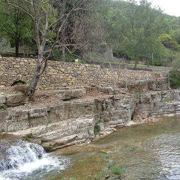 Mur de soutènement à pierre sèche Pégairolles de l'escalette