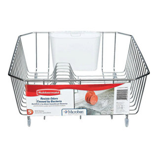 Rubbermaid 6008-AR-WHT Microban Coated Wire Dish Drainer, Small, White