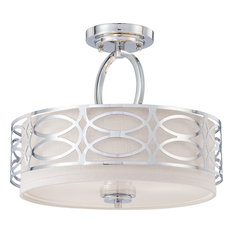 Nuvo 3-Light Harlow Close-to-Ceiling Polished Nickel Light Fixture
