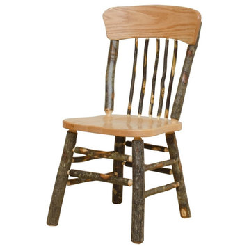 Hickory Log Panel-Back Chair, Set of 2, Hickory & Oak, Side Chair