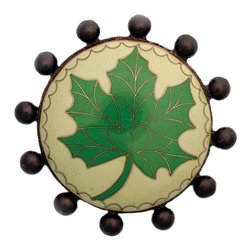 Cloisonne Beaded with Green Leaf Drain - Linkasink - Bathroom Sink And Faucet Parts