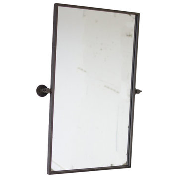 Minimalist Swivel Adjustable Vertical Rectangle 34" Tall Metal Vanity Mirror