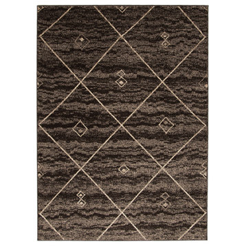 eCarpetGallery Moroccan Style, Brown/Ivory Carpet, 7'10" x 10'2"
