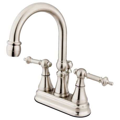 Kingston Brass 4" Templeton Centerset Bathroom Faucet, Brushed Nickel