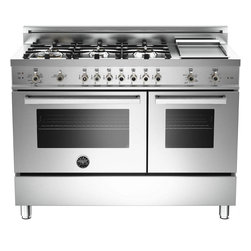 Bertazzoni PRO486GGASX Stainless 48" Professional Series Gas Range - Natural Gas - Gas Ranges And Electric Ranges