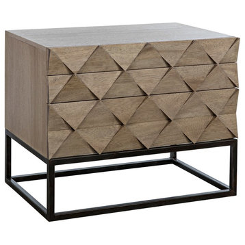 Noir Draco Washed Walnut Sideboard With Metal Stand GCON301WAW